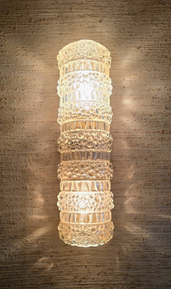 Image 1 of Par de apliques de pared de cristal con burbujas, Limburgo, Alemania, 1960/70