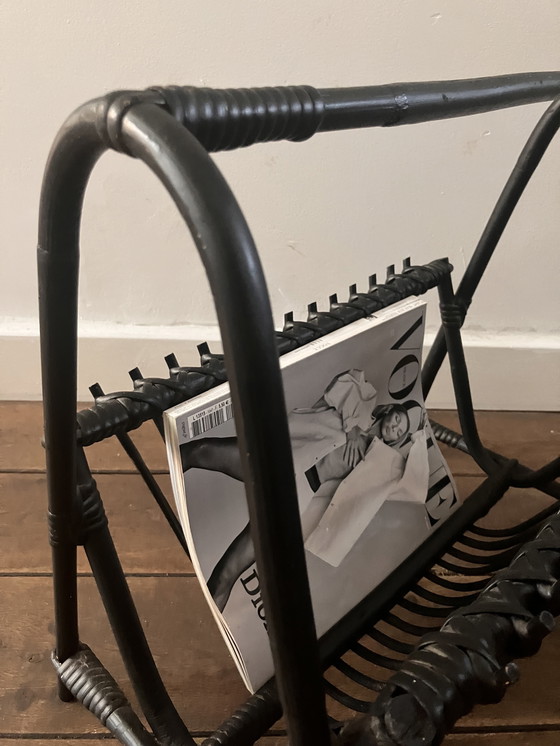 Image 1 of Vintage rotan tijdschriftenrek / lectuurmand