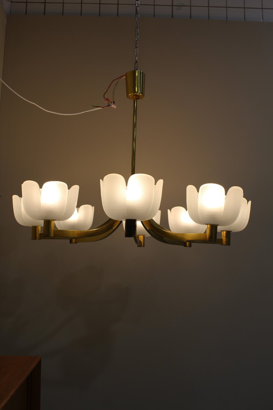 Image 1 of Vintage Pendant Lamp, Chandelier - Brass 1970s