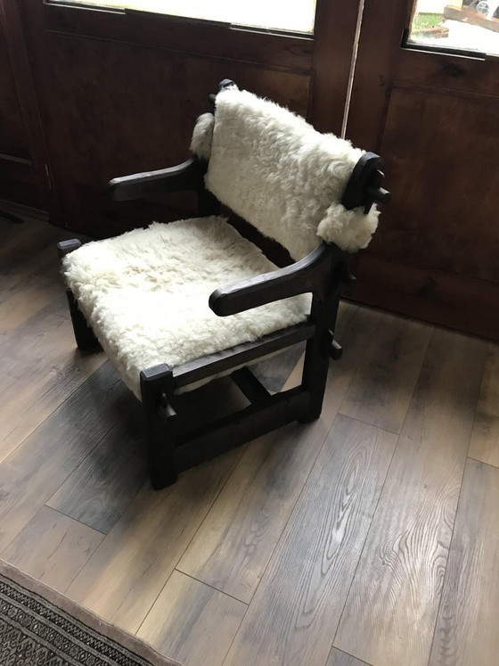 Set of Side Chairs in Lambs Wool – Adjustable recliner chair, Mid Century Modern (photo 3 of 8)