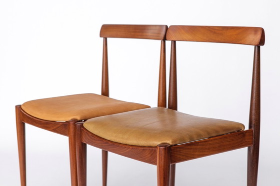 Image 1 of Pair Vintage Danish Rosewood Dining Chairs, 1960s Mid-Century Modern, Leather Seats