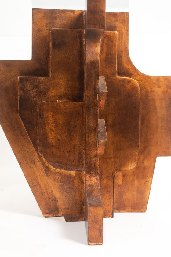 Image 1 of Matteo Ceccarelli. Sculpturale tafel in de "Brutalistische" stijl. Jaren 80.