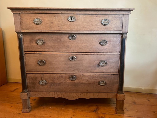 19th century Chest of Drawers Commode Empire Dutch oak