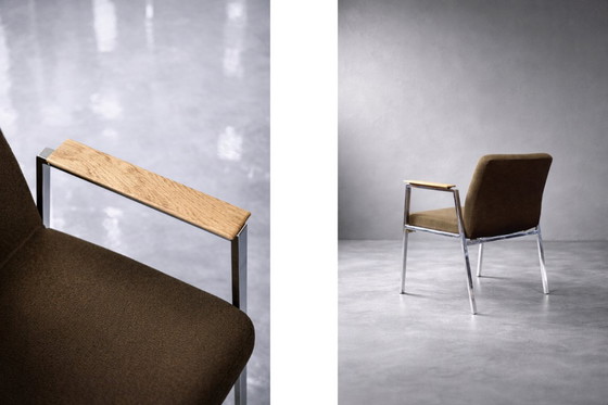 Image 1 of Vintage Duitse bruine conferentiestoel uit het midden van de 20e eeuw van Drabert, jaren 70.