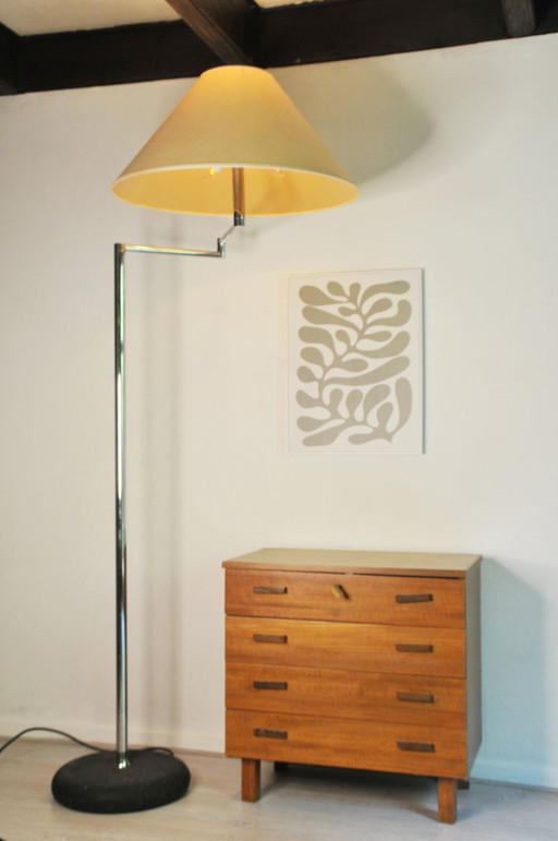 Mega design vloerlamp zwenkarm chrome 4 lichtpunten 