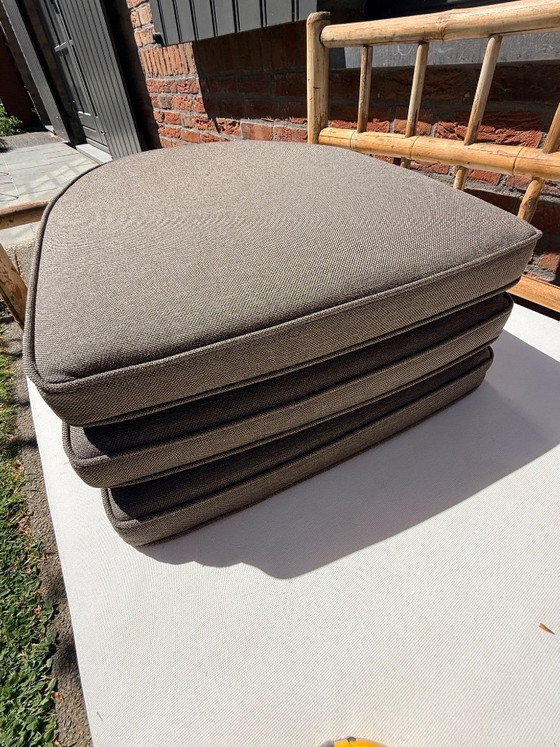 Image 1 of 6x, taupefarbene, wasserabweisende Outdoor-Kissen für Gartenstühle