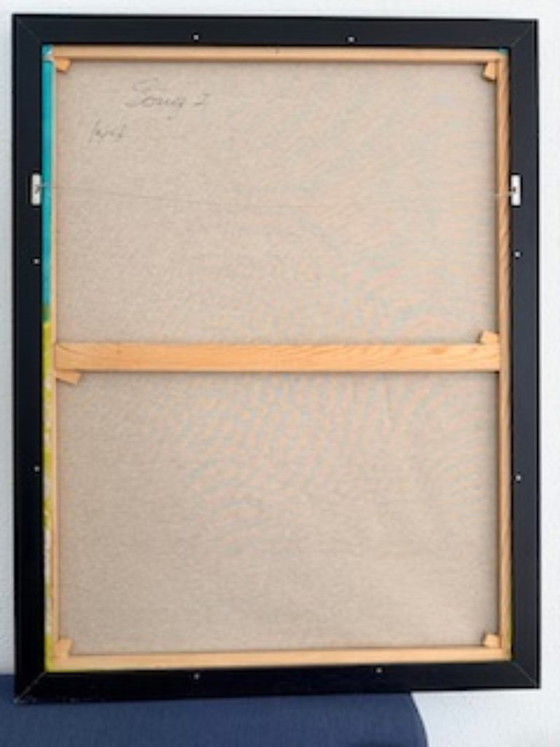Peinture sur toile - Carlos Méndez (1943) "Chanson 1" – Peintures et dessins, Wood, Canvas (photo 4 of 5)