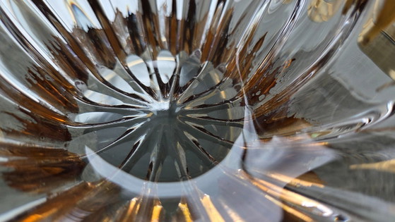 Image 1 of Mid-Century glazen 'splash' schaaltje met 18k bladgoud – Bayel (Jaren 50)
