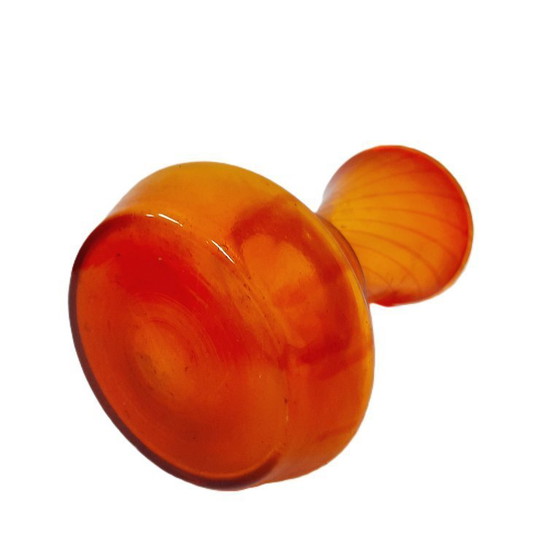 Image 1 of Vaso vintage, vetro artistico color arancio mandarino e schizzi, vetro satinato smerigliato