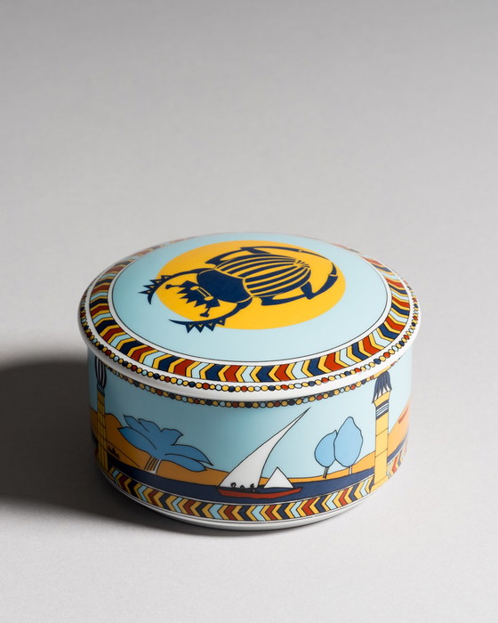 Image 1 of Rosenthal Porzellan Sammlerdeckel-Dose Nr.6 Eine Reise auf dem Nil Sammlerdose Reisen
