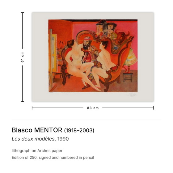 Image 1 of Blasco MENTOR Les deux modèles Litografia firmata 1990