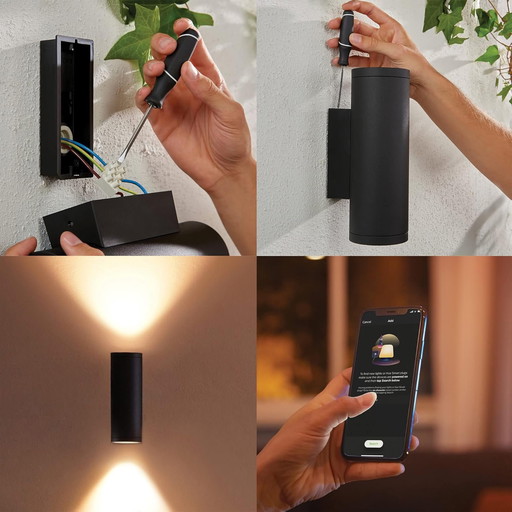 Philips Hue White and Color Ambiance Appear Applique murale LED d’extérieur connectée, Compatible avec Alexa, Google Assistant e