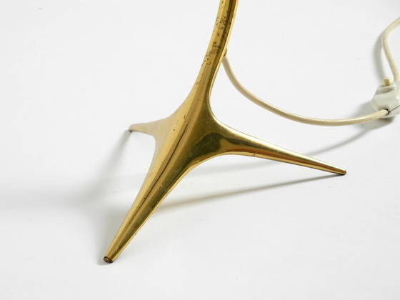Image 1 of Beautiful large mid-century modern brass crow's foot table lamp by Kalmar Austria