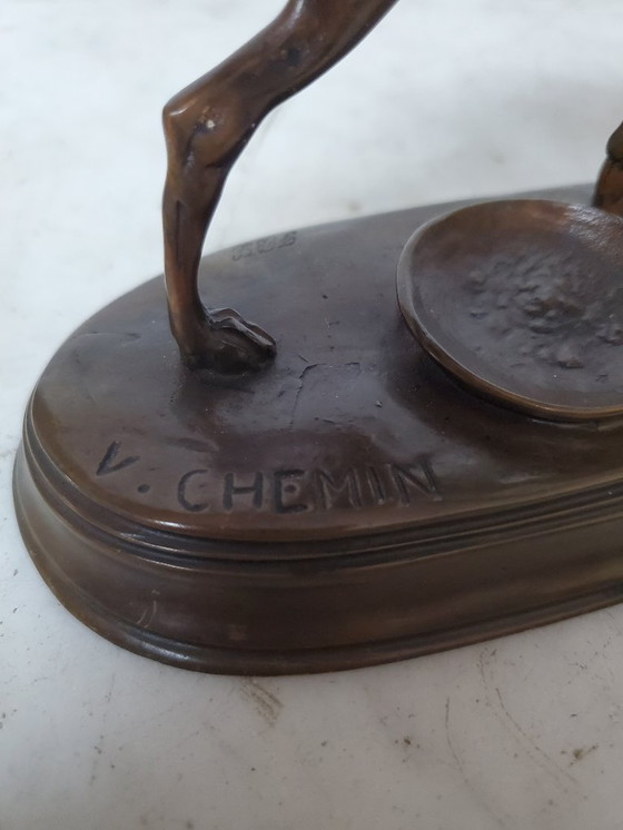 Image 1 of Scultura - Animale in bronzo - Firmato V. CHEMIN (rif 3973)