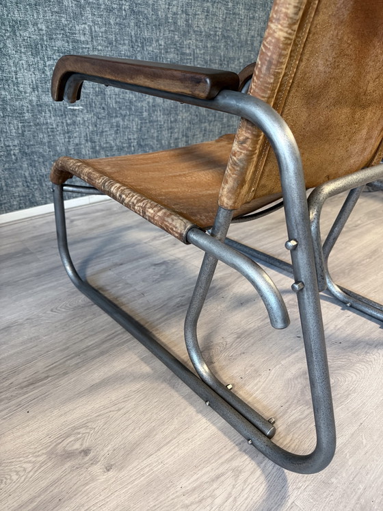 Image 1 of Vroege Bauhaus fauteuil met hoge rugleuning Veha, Den Haag, jaren 30