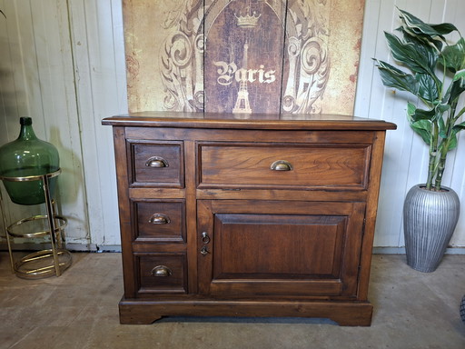 Classic teak TV cabinet, chest of drawers, low dresser dim. 100x50cm and 80cm high.