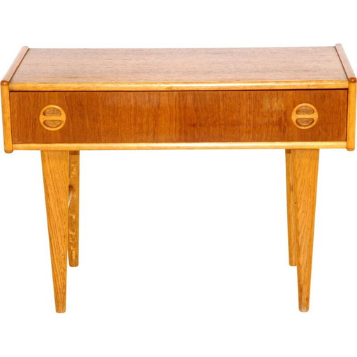 Consola vintage escandinava de teca, Suecia, 1960