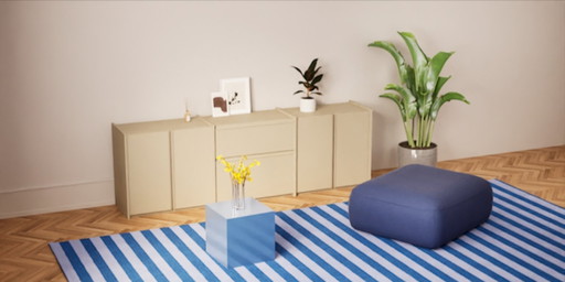 Tylko Kommode in Creme mit Türen und Schubladen