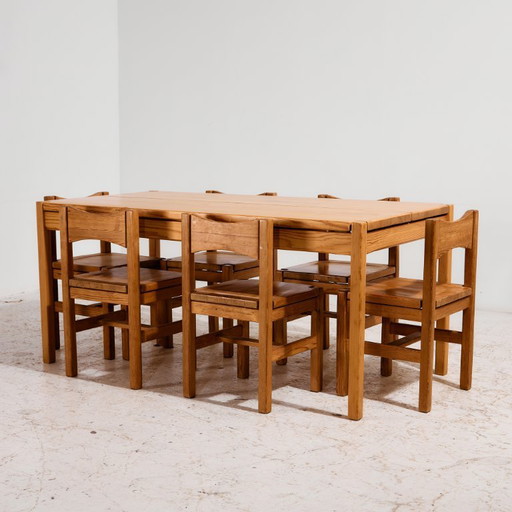 MK10905 Hongisto dining set by Ilmari Tapiovaara for Laukaan Puu, Set of 7