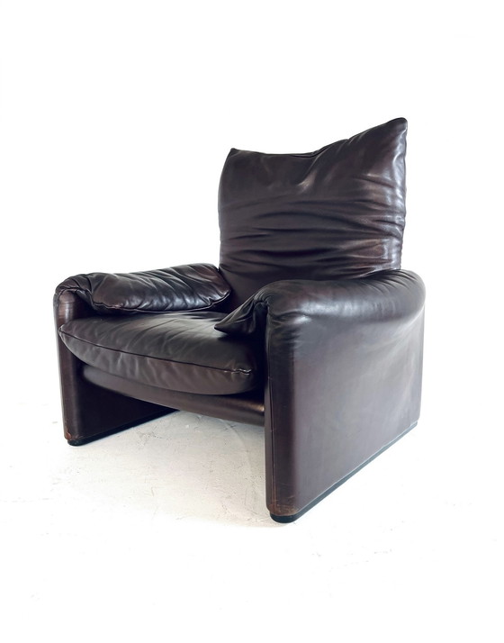 Image 1 of Vintage 'Maralunga' Sessel + Ottomane, Cassina '70