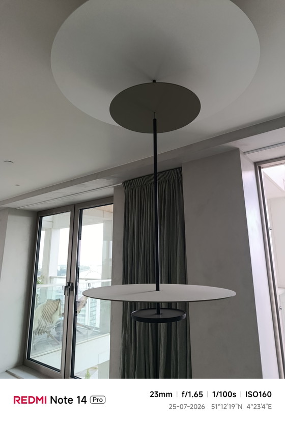 Image 1 of Suspension LED plate Vibia, 3 lampes Ø 90 cm, grise L1

