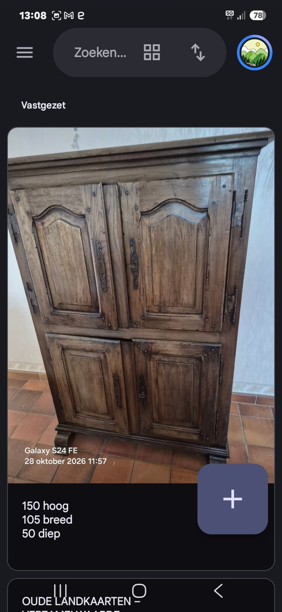Rustikaler Eichenschrank, Schränke, Eisen, Holz, Braun (Foto 5 von 5)