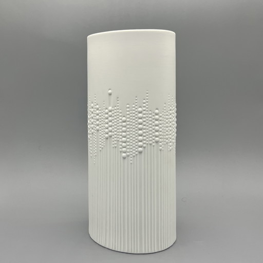 Ovale zylindrische Porzellanvase von Tapio Wirkkala für Rosenthal Studio-Linie