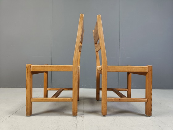 Image 1 of Vintage Scandinavische Dennenhouten Eetkamerstoelen, 1960S Door Gm Mobler