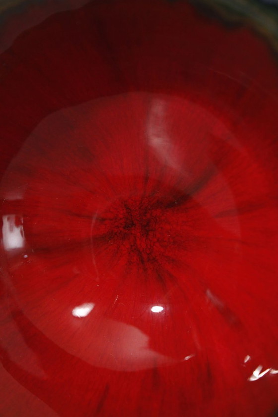 Image 1 of LIFAS Alice Sordet Bonifas - Cuenco de esmalte negro satinado y rojo brillante, años 50