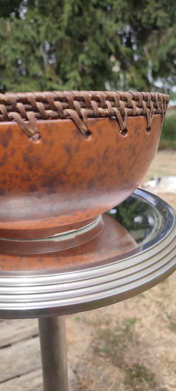 Image 1 of Coupe poterie Rinjani Lombok Indonésie Argile et rotin