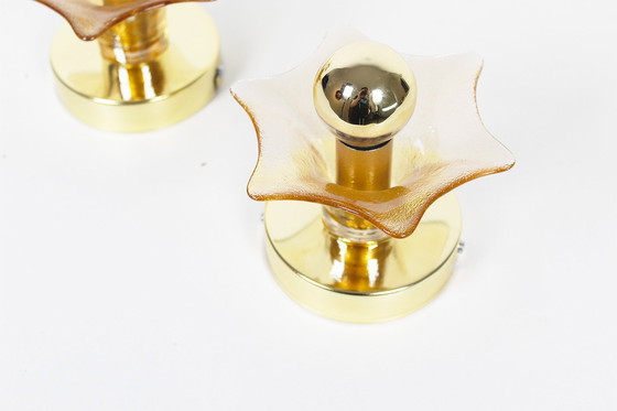 Image 1 of 2x lampade da parete vintage in vetro e ottone di Sische