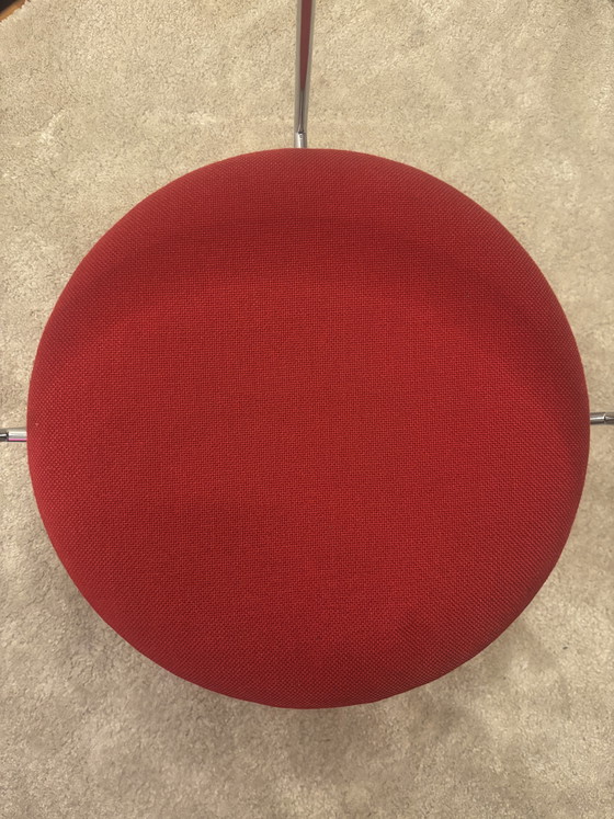 Image 1 of Ensemble de 4 chaises design vintage Soley Kusch & Co, rouge/chrome