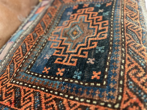 Antike Shahsavan-Kameltasche (Khorjin-Panel) – Wolle mit Jute-Rückseite – ca. 1890–1920