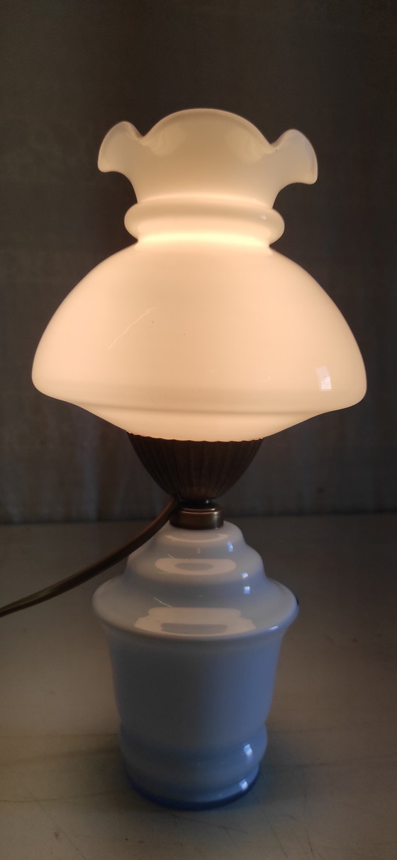 Image 1 of Opaline glass table lamp - 1950s/60s