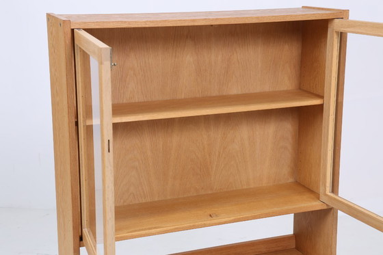 Image 1 of Vintage vitrinekast 60s | Mid Century glazen kast retro plank hout opslag #05-92