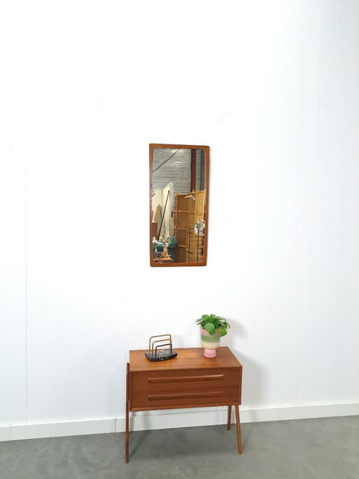 Deense teak set met AP Mobler ladekast en spiegel