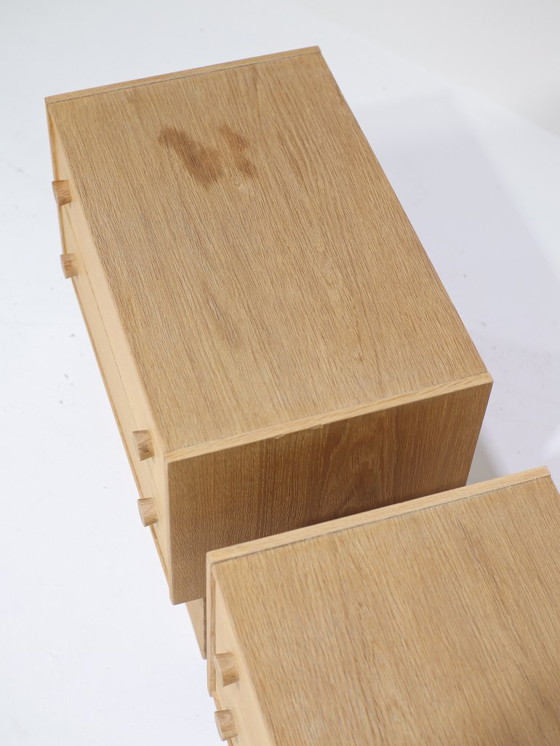 Image 1 of Ensemble de tables de chevet en chêne, style danois vintage années 1960