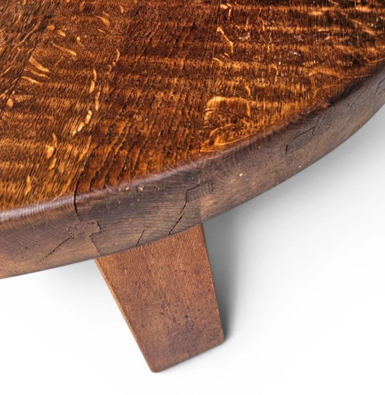 Brutalist oak coffee table / heavy weight 75 kg / 1960s – Coffee table books (photo 11 of 19)