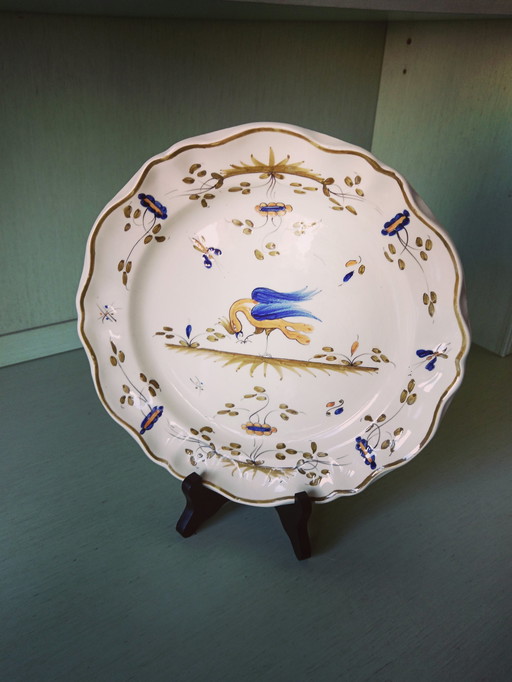 Decoratief bord van de Manufacture d'Des Lauriers - Varages - Frankrijk, vintage