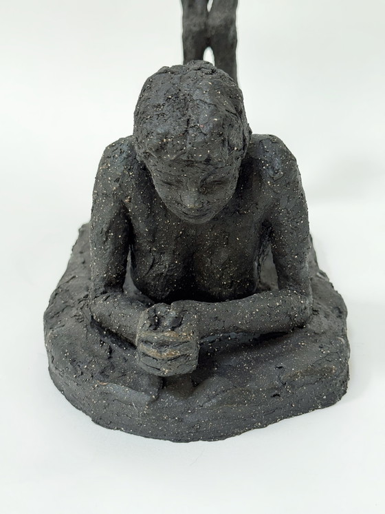 Image 1 of Yolande Ide (1931) - Terracotta Sculpture: “A Lying Woman”