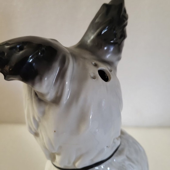 Image 1 of Vintage geglazuurde keramische tafellamp, in de vorm van een hond, Duitsland, 1960-1970