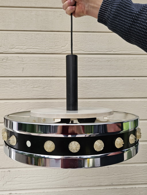 Beautiful vintage Space Age pendant lamp from Philips 70s, 44cmø.