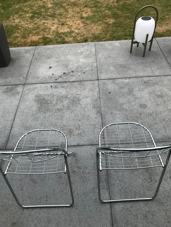 Image 1 of Silla plegable IKEA - silla de alambre - acero inoxidable - Niels Gammelgaard - años 80