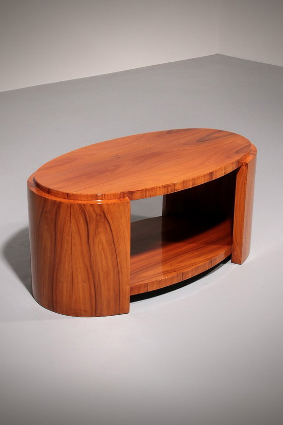 Image 1 of Tavolino da caffè Art Déco francese in legno chiaro.
