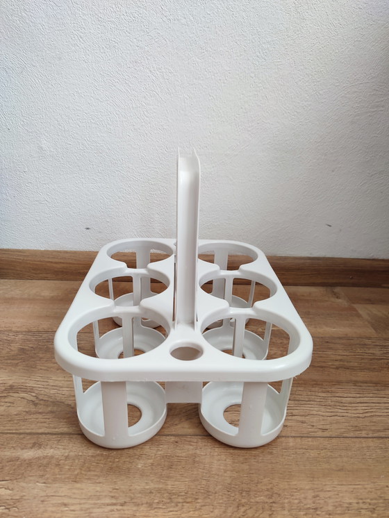 Image 1 of Portabottiglie vintage Curver portabottiglie cestino bianco crema plastica