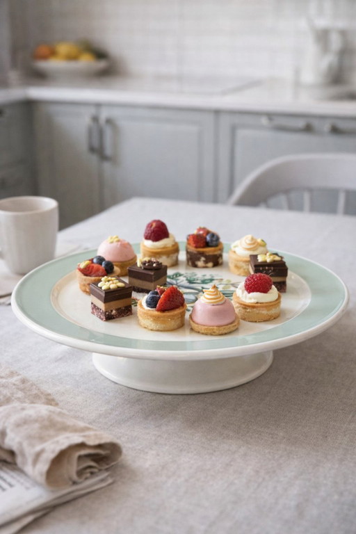 Vintage Villeroy & Boch Botanica Tortenständer – Floraler Keramik-Kuchenständer – 1980er Jahre