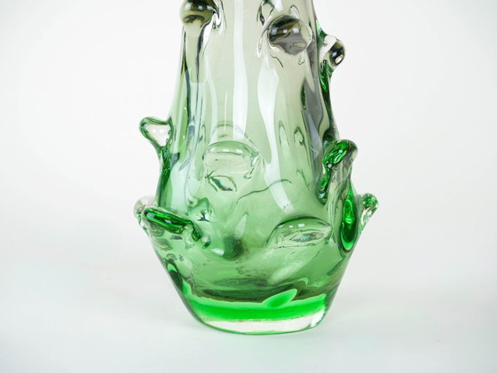 Image 1 of Groene vaas, Murano glas, jaren 60, gemaakt in Italië
