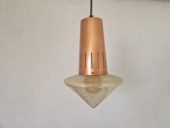 Image 1 of Deux lampes pendantes vintage de l'ère atomique