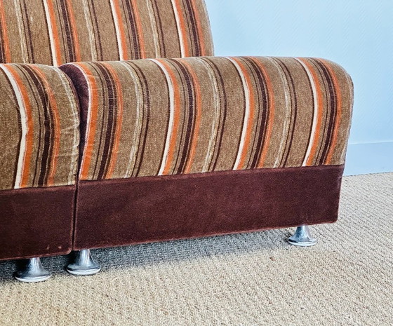 Image 1 of Vintage modulaire fluwelen bank, jaren 70, set van 5