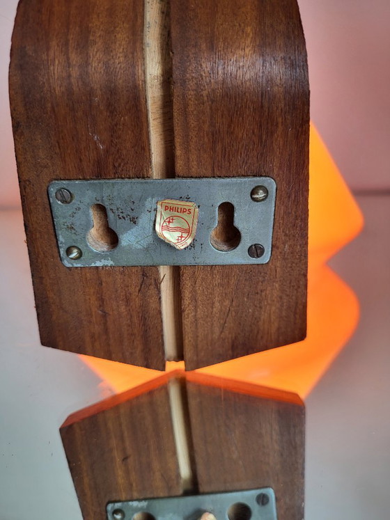 Image 1 of Lampada da parete vintage in vetro arancione, Philips NX118